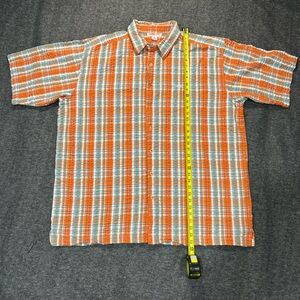 Pelle Pelle Vibrant Orange and Blue Plaid Shirt